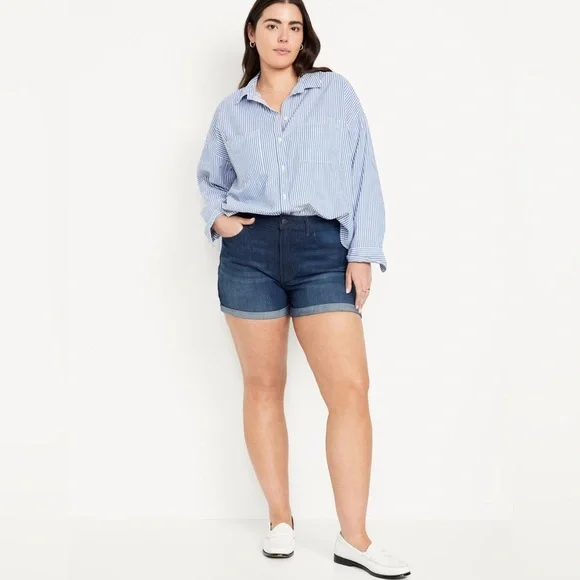 Old Navy High Rise Wow Jean Shorts Dark Wash - Picture 1 of 5